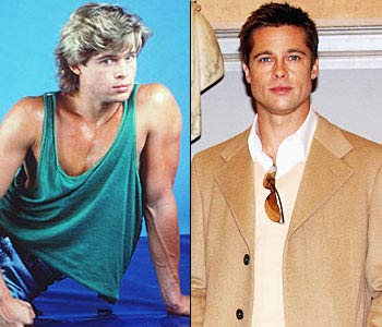 Brad Pitt в молодости и сейчас
